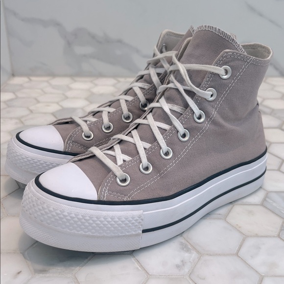 Converse Chuck Taylor CTAS Lift HI Platform High Vapor Mauve & White Sneakers 7 - Picture 5 of 16